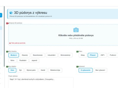 realitni.ai: portréty, 2D a 3D půdorysy